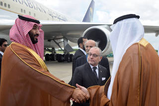 Saudi Arabia's Crown Prince Mohammed bin Salman arrives at Ministro Pistarini in Buenos Aires