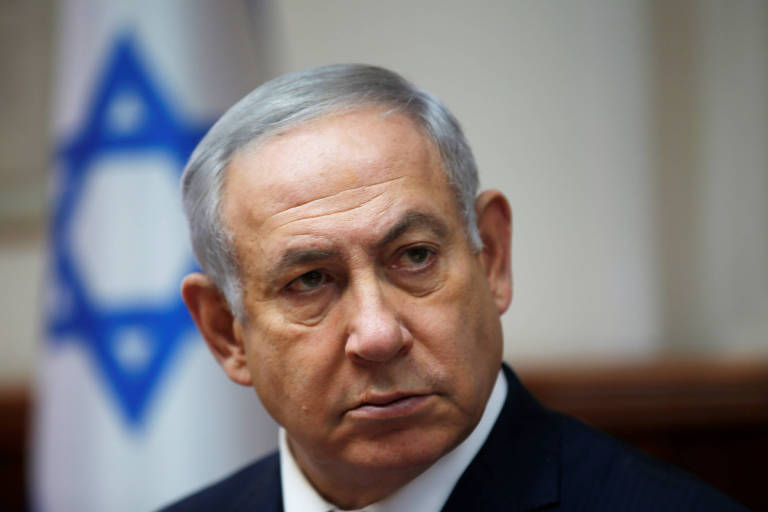 O premiê israelense, Binyamin Netanyahu, em reunião do gabinete em Jerusalém
