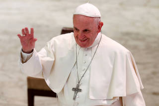 FILE PHOTO: FILE PHOTO: Pope Francis leads an audience at the Vatican