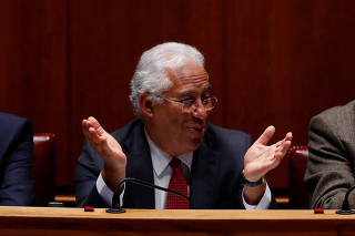 Portugal's Prime Minister Antonio Costa gestures during a debate on 2019 state budget at the parliament in Lisbon