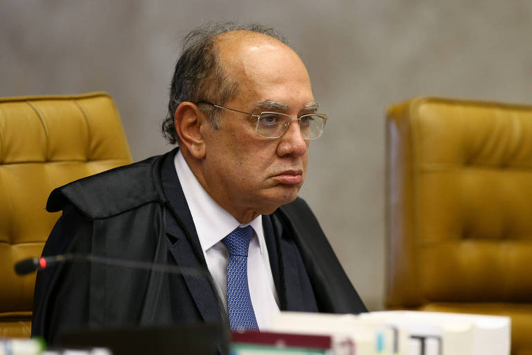 O ministro Gilmar Mendes durante sessão plenária do STF