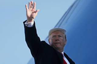 U.S. President Trump departs on travel to Kansas City, Missouri from Joint Base Andrews, Maryland