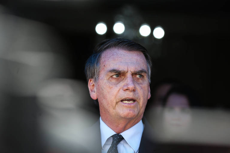 O presidente eleito, Jair Bolsonaro, durante a formatura de oficiais em Guaratinguetá (SP)