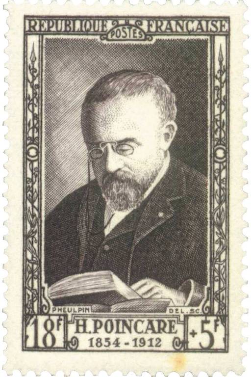 Selo postal francês, lançado em 1952, que homenageia o matemático Henri Poincaré