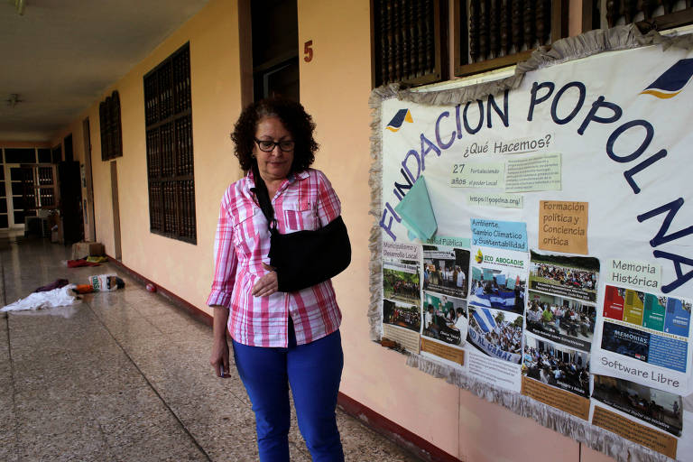 A ex-sandinista Monica Baltodano, da ONG Popol Na, que foi alvo de operação pela polícia em Manágua, na Nicarágua