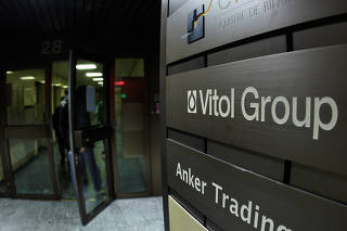 FILE PHOTO: A sign is pictured in front of Vitol Group trading commodities company building in Geneva