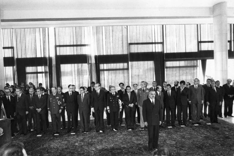 O presidente José Sarney durante o dia do juramento, em Brasília (DF)