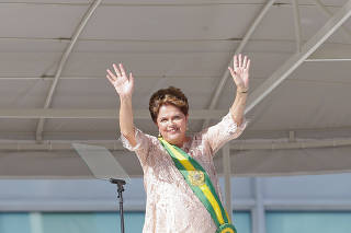 Dilma Rousseff na cerimônia de posse de seu segundo mandato