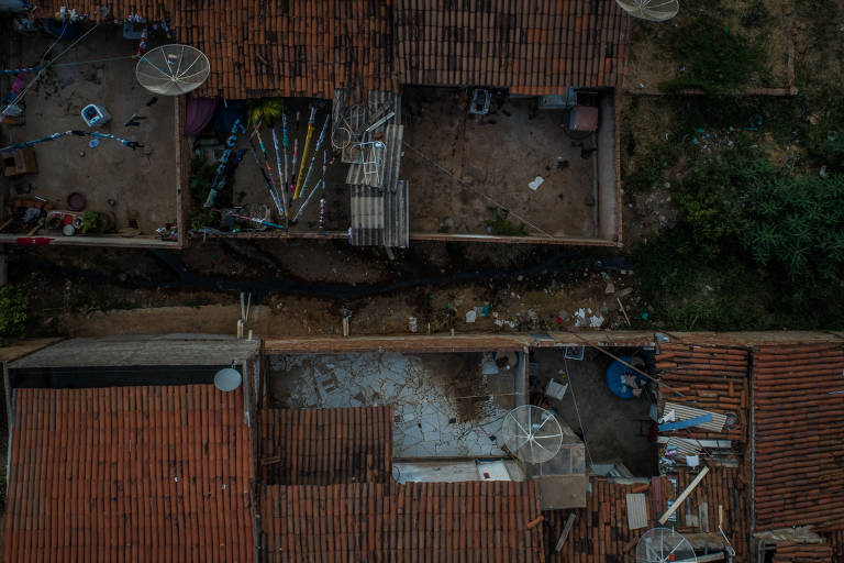 Vista aérea de São José de Caiana (PB), município com pior índice de saneamento básico do Brasil segundo o IBGE