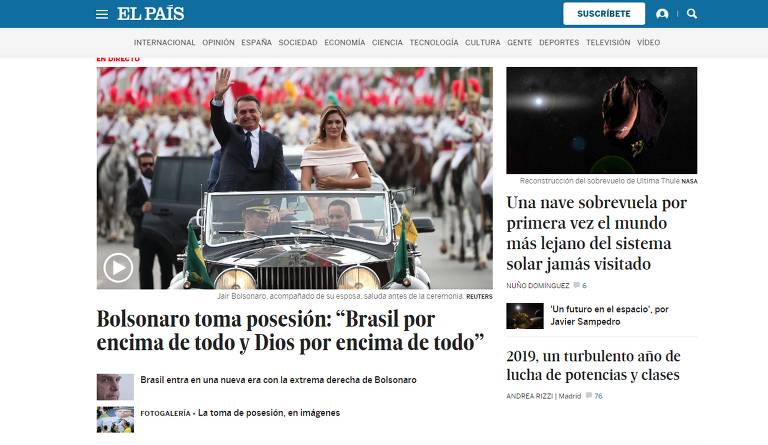 Posse de Bolsonaro na imprensa internacional 
