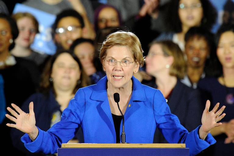 A senadora Elizabeth Warren, que quer nova regulação para as Big Techs