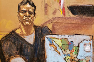 Vicente Zambada Niebla takes the witness box at the trial of accused Mexican drug lord Joaquin 