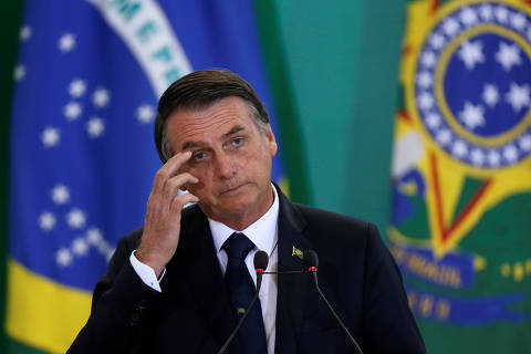 Brazil's President Jair Bolsonaro attends a ceremony at the Planalto Palace in Brasilia, Brazil January 7, 2019. REUTERS/Adriano Machado ORG XMIT: SMS219