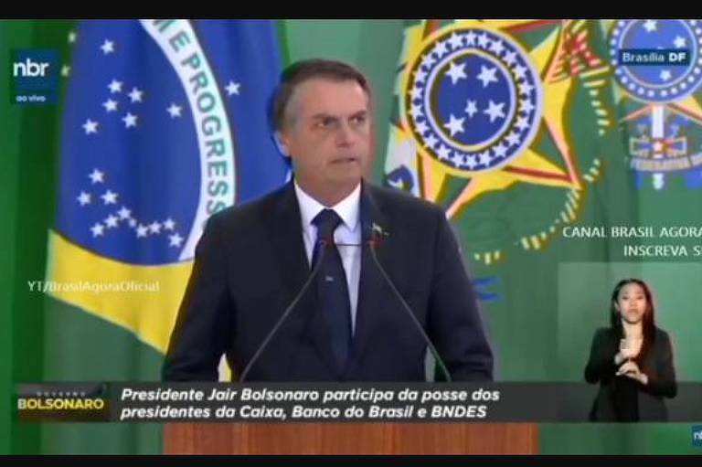 Tuíte de Bolsonaro reproduz transmissão de discurso do presidente pela NBR com logomarca do governo
