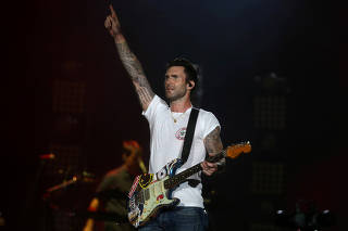 Adam Levine, do Maroon 5, durante show no Rock in Rio
