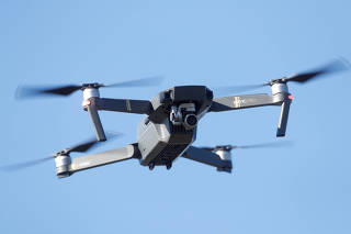 FILE PHOTO: A drone is flown near Gravesend