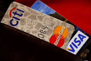 File Photo: Credit cards are pictured in a wallet in Washington