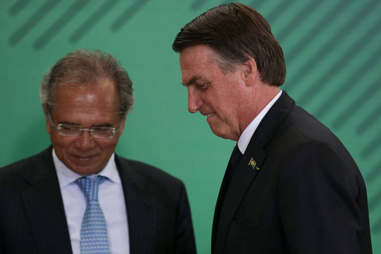 O ministro da Economia, Paulo Guedes, e o presidente da República, Jair Bolsonaro
