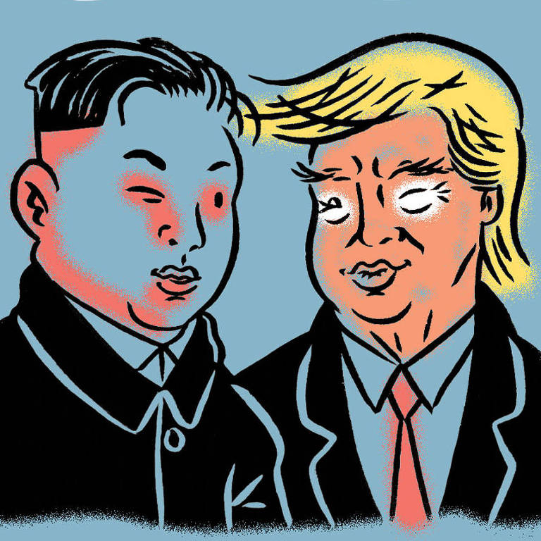 Amizades incomuns - Trump se aproximou de figuras inesperadas, como o líder norte-coreano Kim Jong-un, além, é claro, do presidente russo Vladimir Putin, com quem disse que teria um relacionamento muito bom se ambos passassem tempo juntos
