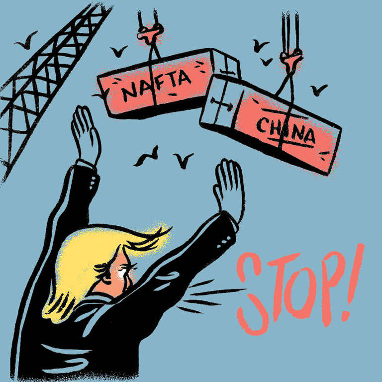 Guerras comerciais - Em março de 2018, Trump anunciou tarifas tendo como alvo principal a China, que retaliou. Apesar disso, Pequim teve superávit comercial recorde com os EUA. Trump também renegociou o Nafta, acordo que inclui México e Canadá