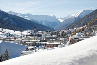 A general view shows the mountain resort of Davos