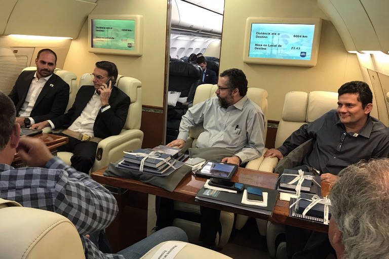Jair Bolsonaro durante viagem a Davos. Presidente usou aeronave presidencial apelidada de Aerolula