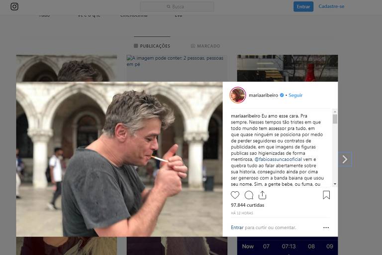 No Instagram, Maria Ribeiro se declara para Fábio Assunção após acordo do ator com músicos 