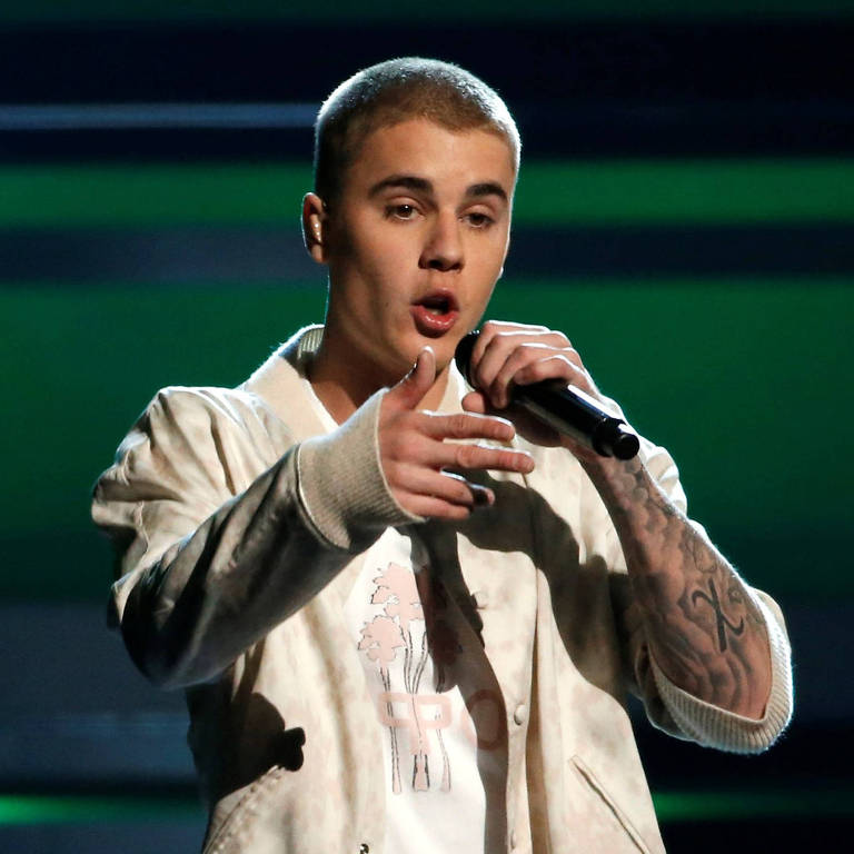  Cantor Justin Bieber durante sua performance no Billboard Awards; em Las Vegas; Nevada.