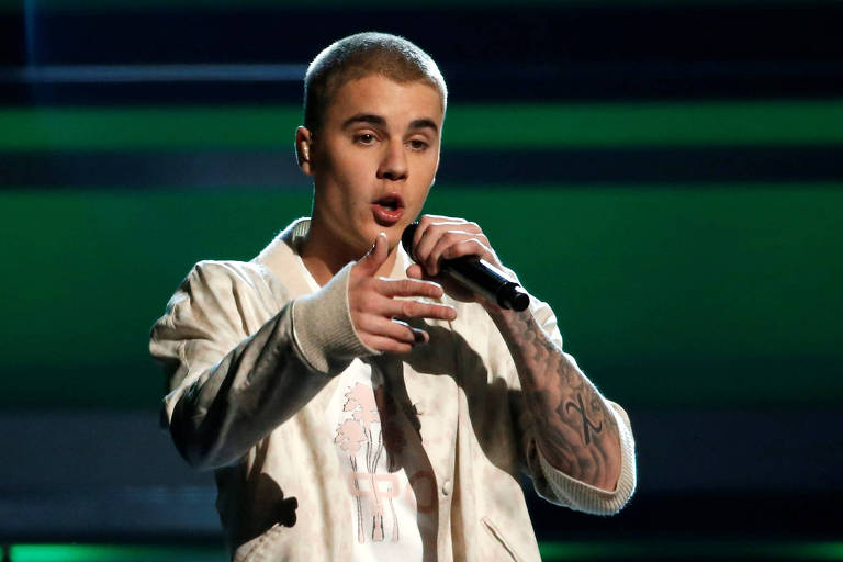 Justin Bieber durante performance no Billboard Awards, em Las Vegas