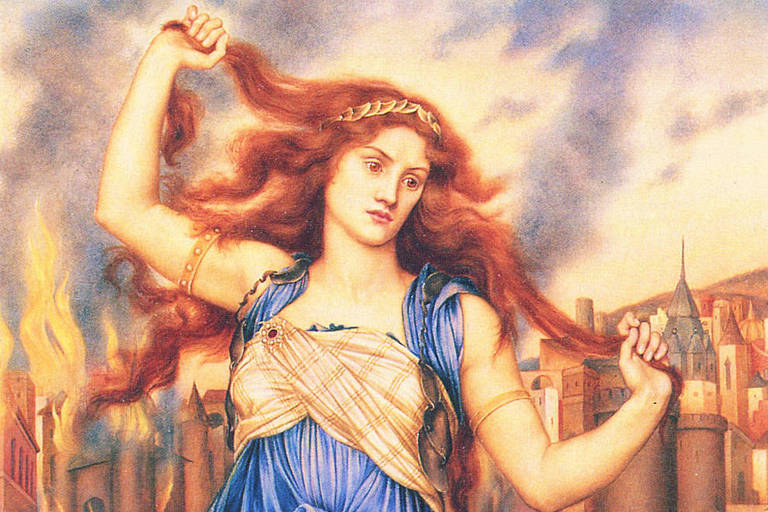 Cassandra por Evelyn De Morgan (1898, Londres), em Troia