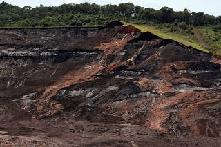 A view of the Brazilian mining company Vale SA collapsed, in Brumadinho