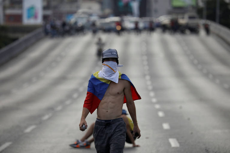 Protesto em Caracas em 2 de fevereiro