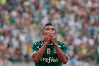 Borja, do Palmeiras, comemora seu gol