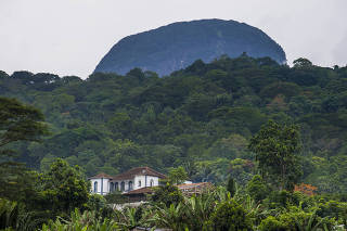 Beautiful Roca de Sao Joao Angolares, east coast of Sao Tome, Sao Tome and Principe, Atlantic Ocean, Africa