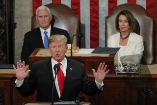U.S. President Donald Trump delivers his State of the Union address to a joint session of Congress on Capitol Hill in Washington