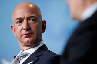 FILE PHOTO - Amazon CEO Jeff Bezos speaks in Washington