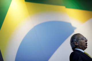 Brazil's Economy Minister Paulo Guedes attends an event in Brasilia