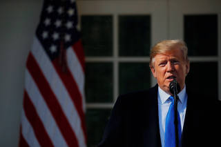 U.S.  President Trump speaks about southern border security at the White House in Washington