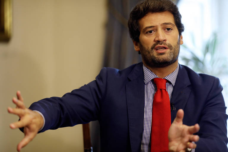 André Ventura, eleito para o Parlamento em Portugal com o partido recém-criado Chega