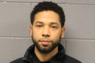 Actor Jussie Smollett, 36 appears in a booking photo provided by the Chicago Police Department