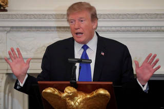U.S. President Donald Trump speaks during a meeting with U.S. Governors at the White House in Washington