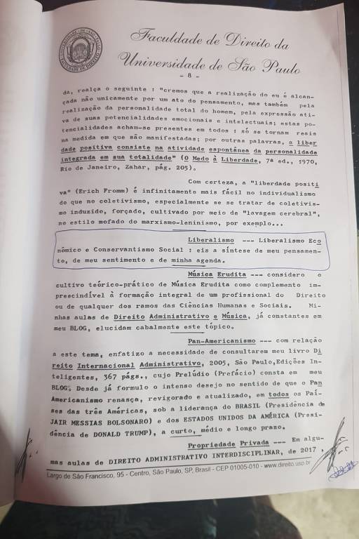Texto entregue pelo professor Eduardo Lobo Botelho Gualazzi em sala de aula