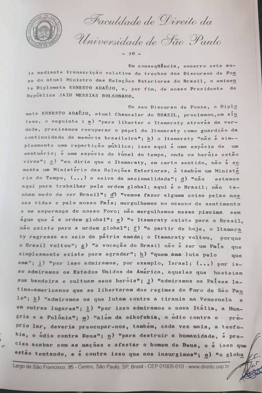 Texto entregue pelo professor Eduardo Lobo Botelho Gualazzi em sala de aula