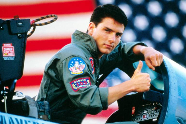 Tom Cruise em foto de divulgação do primeiro 'Top Gun', filme de Tony Scott de 1986