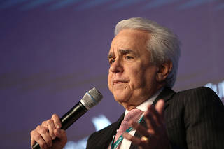 Petrobras CEO Roberto Castello Branco speaks during the Credit Suisse Latin America conference in Sao Paulo