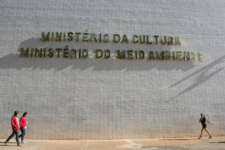 Inscrição do então Ministério da Cultura, em 2017, em Brasília
