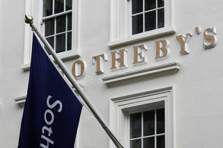 FILE PHOTO: General exterior view of Sotheby auction house in London