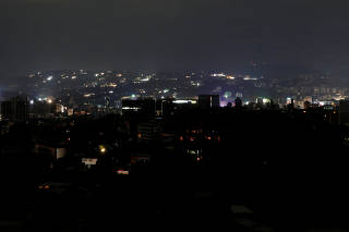 A general view is seen during a blackout in Caracas