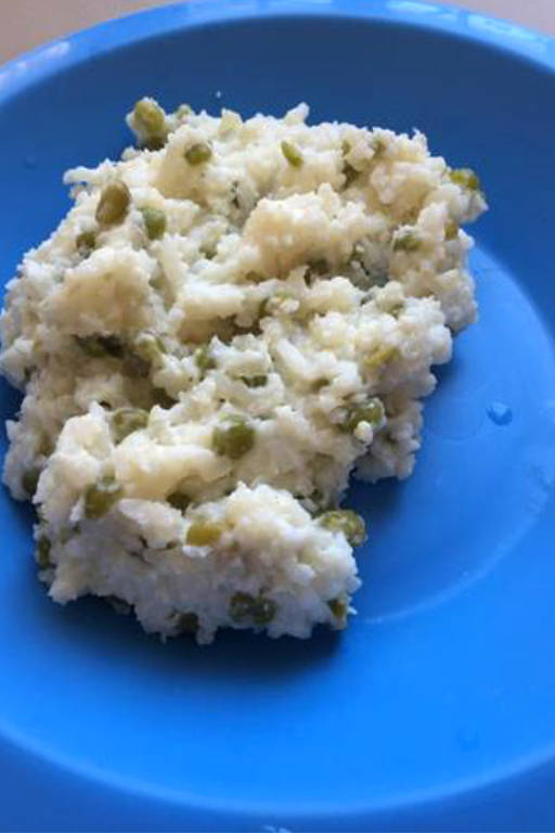 Risoto de ervilha, uma das receitas de 2019 das escolas estaduais de SP