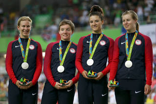 FILE PHOTO: Cycling Track - Women's Team Pursuit Victory Ceremony